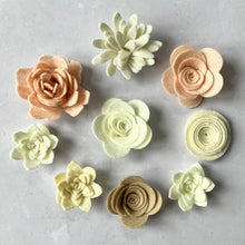 Load image into Gallery viewer, Ready Made Felt Flowers, Peaches and Creams
