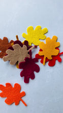 Load and play video in Gallery viewer, Medium Autumn Felt Oak Leaves, Die cut oak leaves, Felt Autumn Leaves
